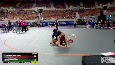 D2-165 lbs Semifinal - Cynthia Martinez, Morenci Jr./Sr. vs Jade Navarro, Cactus