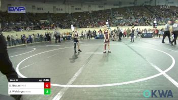 46 lbs Round Of 16 - Emerson Braun, Owasso Takedown Club vs Johnny Weisinger, Wyandotte Youth Wrestling