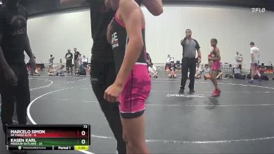 72 lbs Round 5 (10 Team) - Kasen Karl, Missouri Outlaws vs Marcelo Simon, MF Purge Elite