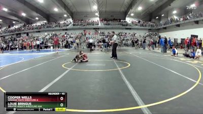 45 lbs Semifinal - Louie Bringus, Greater Heights Wrestling-AAA vs Cooper Wells, Windsor Youth Wrestling-A