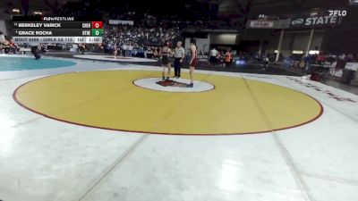 Girls 2A 115 lbs Cons. Round 5 - Grace Rocha, Othello (Girls) vs Berkeley Varick, W. F. West (Girls)