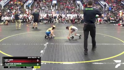 55 lbs Champ. Round 1 - Lily Amy, Clio WC vs Clayton Schock, L`Anse Creuse WC