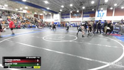 113 lbs Cons. Round 2 - Nathan Zepeda, Gabrielino vs Raghav Iyer, Portola