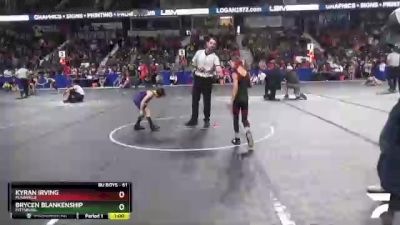 61 lbs Champ. Round 1 - Kyran Irving, Plainville vs Brycen Blankenship, Pittsburg