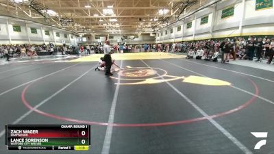 185 lbs Champ. Round 1 - Lance Sorenson, Watford City Wolves vs Zach Wager, Unattached