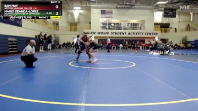 174 lbs Round 4 (6 Team) - Mario Deanda-Lopez, Southwestern Oregon Community College vs Sam May, Western Wyoming College