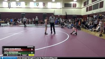 PW-17 lbs Semifinal - Lewis Scholberock, Western Dubuque Little Bobcats vs Tate Zimmerman, Waverly Area Wrestling Club