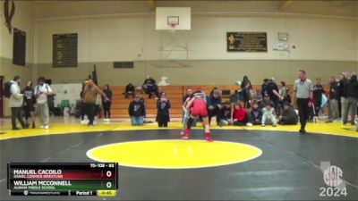 83 lbs Cons. Round 5 - Manuel Cacoilo, Daniel Cormier Wrestling vs William McConnell, Albiani Middle School