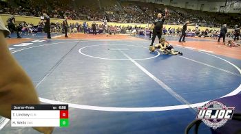 43 lbs Quarterfinal - Tyler Lindsey, Clinton Youth Wrestling vs Hunter Wells, Claremore Wrestling Club