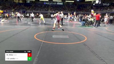 160 lbs Quarterfinal - Mason Miller, Marion Center vs Bentley Landis, Elco