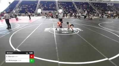 86 lbs Rr Rnd 1 - Gunner Barron, BlackCat WC vs Hunter Mintzmyer, Cougar Club Wrestling