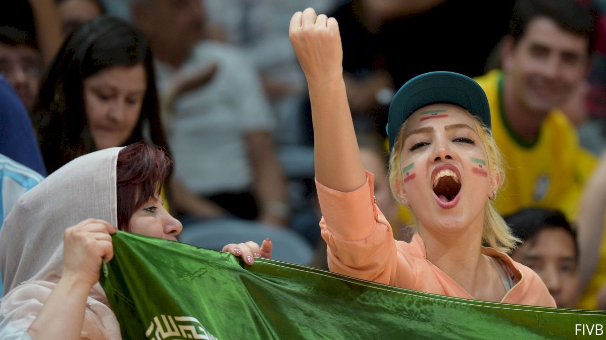 Banned at Home, Iranian Woman Attends First Volleyball Game