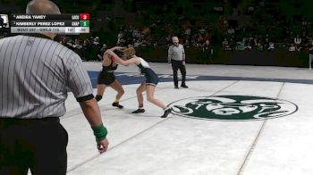 Girls 115 lbs Semifinal - Kimberly Perez Lopez, Chaparral vs Aneira Yaney, La Cueva