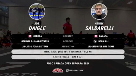 Joe Daigle vs Henry Saldarelli 2024 ADCC Niagara Open