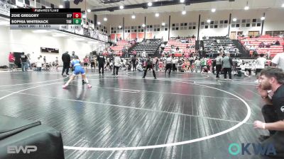91 lbs Rr Rnd 3 - Zoie Gregory, Tulsa Blue T Panthers vs Sophia Whitenack, Tiger Trained Wrestling