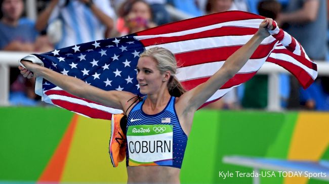 Misschien plaats maak een foto During Rule 40 Blackout, Emma Coburn Showcases New Balance on Olympic Stage  - FloTrack