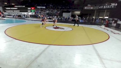 Girls 2A 120 lbs 3rd Place Match - Ramona Reinitz, Centralia (Girls) vs Eden Hornby, W. F. West (Girls)