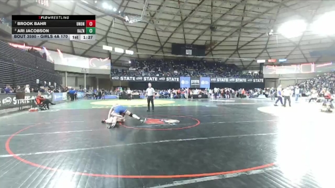 Girls 4A 170 lbs Quarterfinal - Brook Bahr, Union (Girls) vs Ari ...