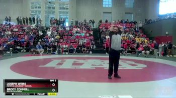 113 lbs Champ. Round 1 - Brody Connell, McCallie School vs Joseph Weiss, Memphis University School