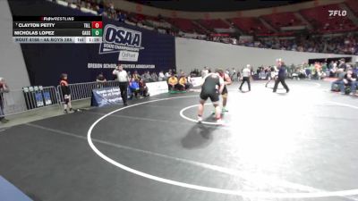 4A Boys 285 lbs Quarterfinal - Clayton Petty, Tillamook Boys vs Nicholas Lopez, Cascade Boys