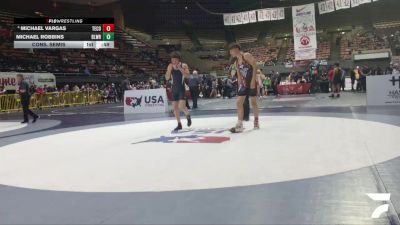 Schoolboys - 132 lbs Cons. Semis - Michael Vargas, Team Coalinga vs Michael Robbins, Bloodline Wrestling