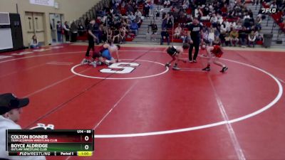 88 lbs Quarterfinal - Colton Bonner, Team Scorpion Wrestling Club vs Boyce Aldridge, Outlaw Wrestling Club