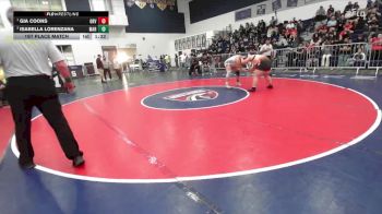 235 lbs 1st Place Match - Gia Coons, Orange Vista vs Isabella Lorenzana, Marina