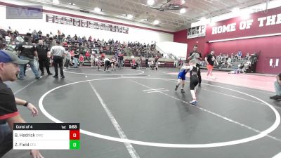 52 lbs Consi Of 4 - Braydan Hedrick, Cowboy Wrestling Club vs Zachariah Field, Chandler Takedown Club