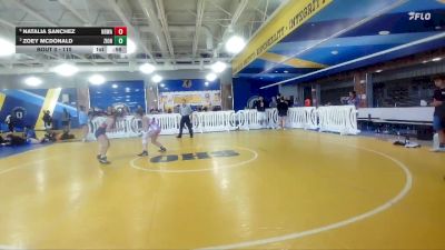 110 lbs Cons. Semi - Zoey McDonald, St John Neumann vs Natalia Sanchez, Westside WC
