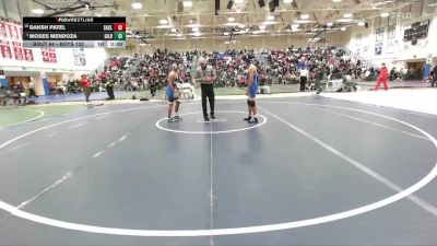 Boys 132 lbs Champ. Round 1 - Moses Mendoza, Gilroy Boys vs Daksh Patel, Santa Clara Boys