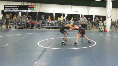 120 lbs Consi Of 16 #2 - Hunter Kapitula, PA vs Bentley Weaver, NC
