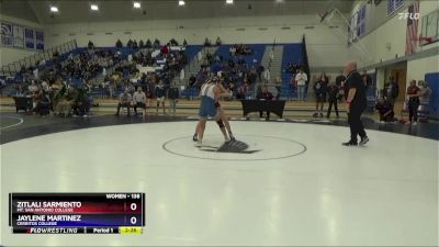 138 lbs Champ. Round 1 - Jaylene Martinez, Cerritos College vs Zitlali Sarmiento, Mt. San Antonio College