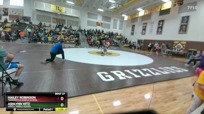 78-85 lbs Round 1 - Ashlynn Hitz, Lovell Middle School vs Hailey Robinson, Thermopolis Middle School