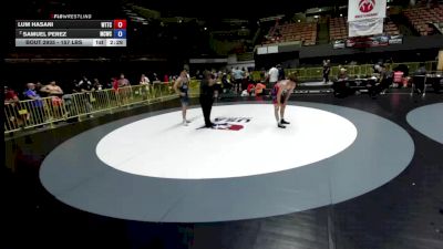 157 lbs 5th Place Match - Lum Hasani, World Team Training Center vs Samuel Perez, Manteca Cobras Wrestling Club