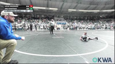 46 lbs Quarterfinal - Lucas Weisinger, Wyandotte Youth Wrestling vs Arlo Shattuck, Harrah