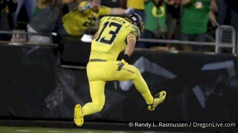 WATCH: Devon Allen Celebrates Touchdown With Hurdle Drills