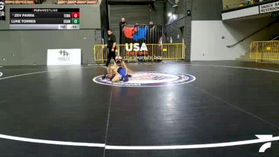 Bantam - 53 lbs Quarters - Zev Parra, TUF California Wrestling Academy vs Luke Torres, So Cal Hammers Wrestling