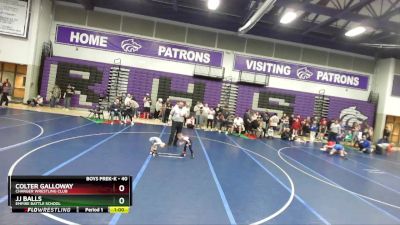 40 lbs Cons. Round 2 - Colter Galloway, Charger Wrestling Club vs Jj Balls, Empire Battle School