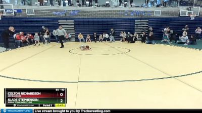 40 lbs Quarterfinal - Colton Richardson, 208 Badgers vs Slade Stephenson, Small Town Wrestling