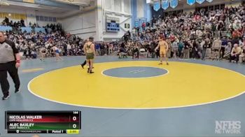 144 lbs Quarterfinal - Nicolas Walker, Cape Henlopen H S vs Alec Baxley, Saint Marks H S