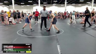 100 lbs Round 1 (4 Team) - Evan Lazier, Mat Warriors Red vs Ryan Mertz, U2 Upstate Uprising