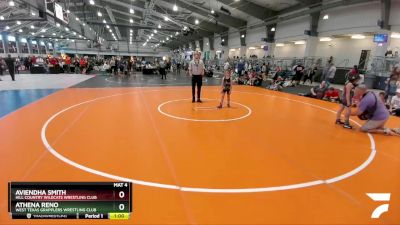 72 lbs Round 1 - Aviendha Smith, Hill Country Wildcats Wrestling Club vs Athena Reno, West Texas Grapplers Wrestling Club