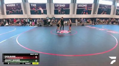 100 lbs Semifinal - Zayn Budri, All American Wrestling Club vs Johnny Badger, Veritas Academy Defenders Wrestling