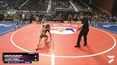 71 lbs Semifinal - Sawyer Holbrook, Natrona Colts Wrestling vs Tucker Twibell, Touch Of Gold Wrestling Club