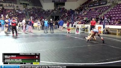 115 lbs 5th Place Match - Angelina Roller, Betterman Elite Wrestling vs Bella Cruz, Arizona