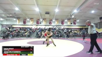 132 lbs Cons. Round 1 - Zach Stout, Great Oak vs Gioncarlo Barreto, Taquitz