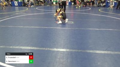 74 lbs Round Of 16 - Connor Truesdell, North Allegheny vs Cael Dennison, South Fayette