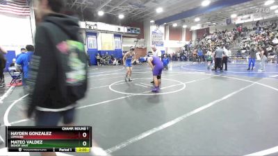 138 lbs Champ. Round 1 - Mateo Valdez, Bishop Amat vs Hayden Gonzalez, Lemoore