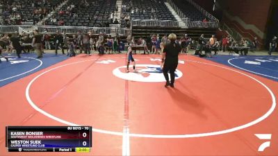 70 lbs 1st Place Match - Kasen Bonser, Southwest Wolverines Wrestling vs Weston Suek, Casper Wrestling Club