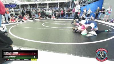 100 lbs Placement (4 Team) - Braylyn Sobbe, Untouchables Purple vs Vesta Leroy, East KS Eagles Gold